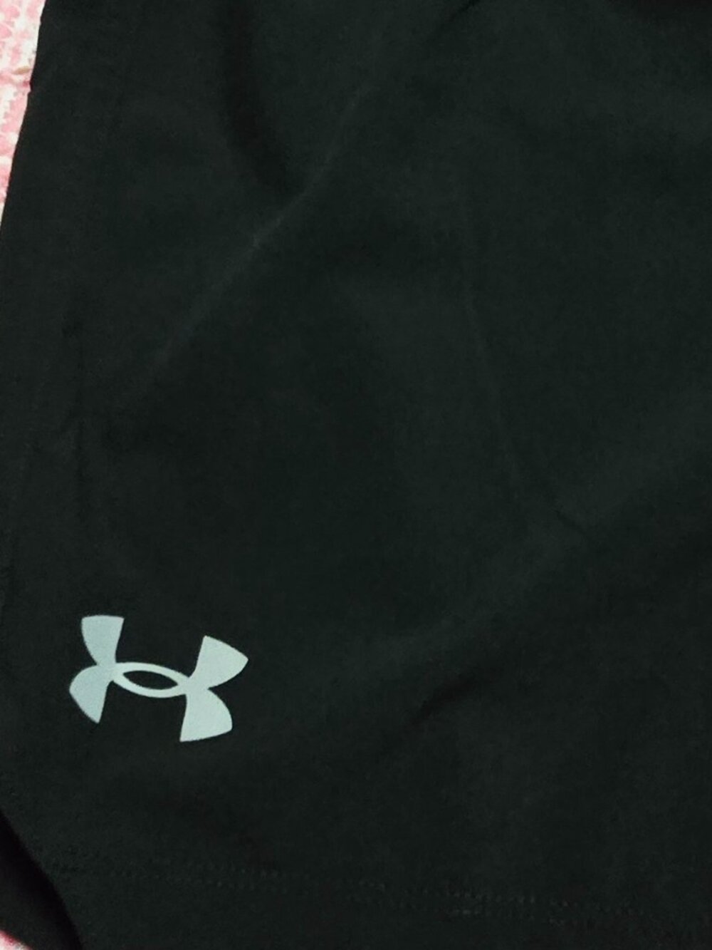 EUC Under Armour Women's Black Running Shorts Built-In Panties Fitted Large Poly - Picture 9 of 13